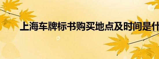 上海车牌标书购买地点及时间是什么