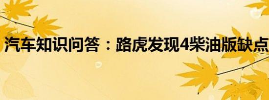 汽车知识问答：路虎发现4柴油版缺点是什么