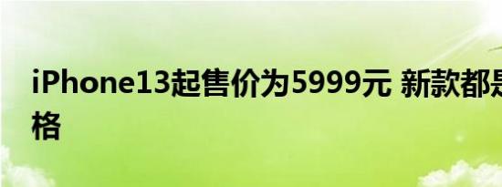 iPhone13起售价为5999元 新款都是什么价格