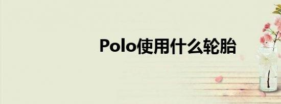 Polo使用什么轮胎