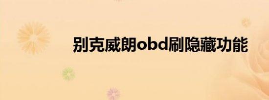 别克威朗obd刷隐藏功能