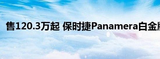 售120.3万起 保时捷Panamera白金版上市