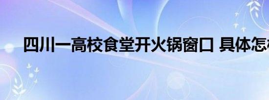 四川一高校食堂开火锅窗口 具体怎样的