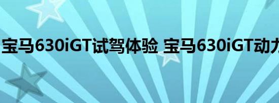 宝马630iGT试驾体验 宝马630iGT动力如何？