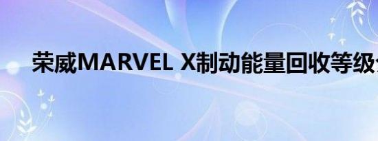 荣威MARVEL X制动能量回收等级介绍