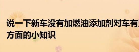 说一下新车没有加燃油添加剂对车有影响吗这方面的小知识