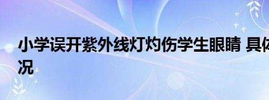 小学误开紫外线灯灼伤学生眼睛 具体是啥情况