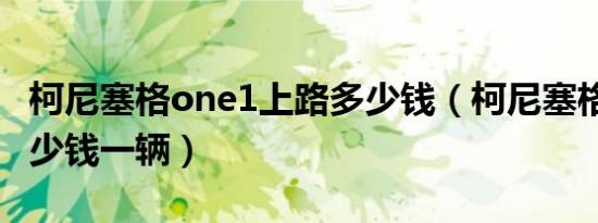 柯尼塞格one1上路多少钱（柯尼塞格one1多少钱一辆）