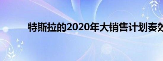 特斯拉的2020年大销售计划奏效