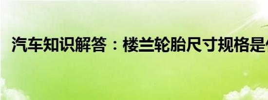 汽车知识解答：楼兰轮胎尺寸规格是什么？