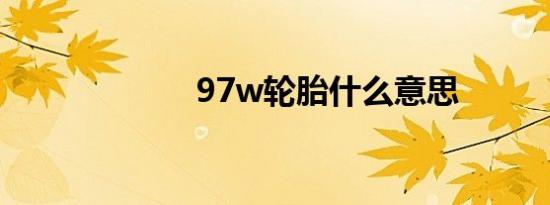 97w轮胎什么意思