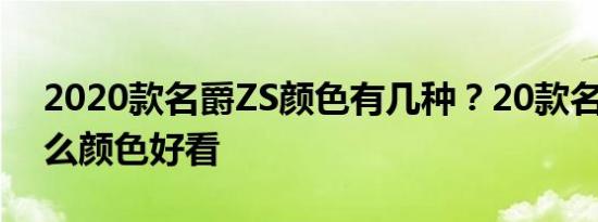 2020款名爵ZS颜色有几种？20款名爵ZS什么颜色好看