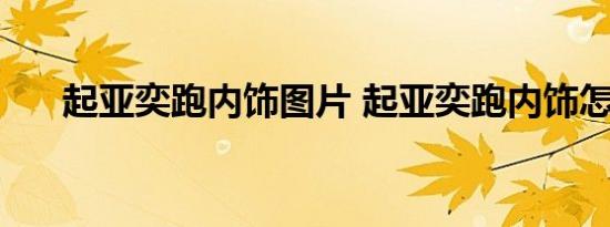 起亚奕跑内饰图片 起亚奕跑内饰怎样?