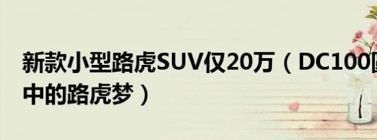 新款小型路虎SUV仅20万（DC100圆你的心中的路虎梦）