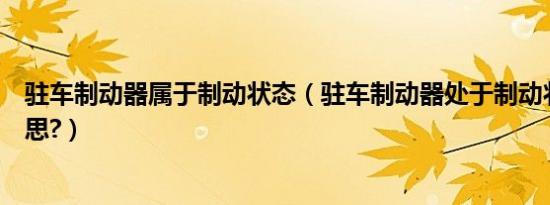 驻车制动器属于制动状态（驻车制动器处于制动状态什么意思?）