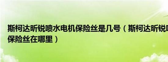 斯柯达昕锐喷水电机保险丝是几号（斯柯达昕锐喷水电机的保险丝在哪里）