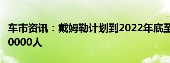 车市资讯：戴姆勒计划到2022年底至少裁员10000人