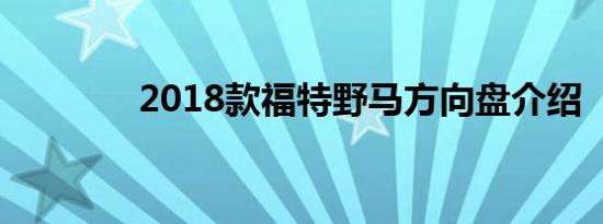 2018款福特野马方向盘介绍