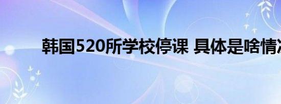 韩国520所学校停课 具体是啥情况