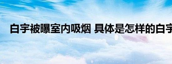 白宇被曝室内吸烟 具体是怎样的白宇是谁