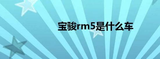 宝骏rm5是什么车