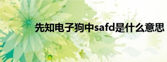 先知电子狗中safd是什么意思