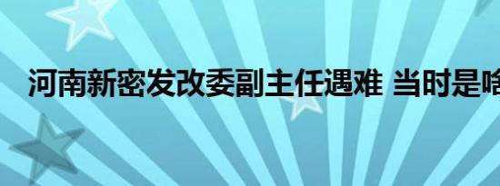 河南新密发改委副主任遇难 当时是啥情况