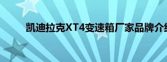 凯迪拉克XT4变速箱厂家品牌介绍