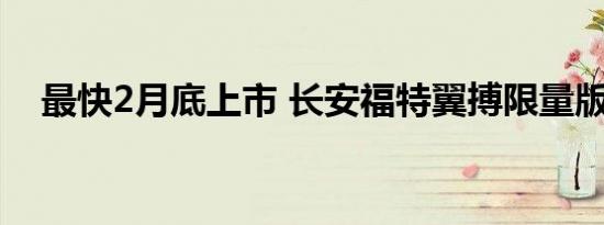 最快2月底上市 长安福特翼搏限量版官图