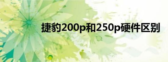 捷豹200p和250p硬件区别