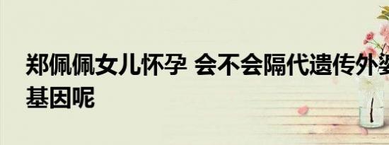 郑佩佩女儿怀孕 会不会隔代遗传外婆高颜值基因呢