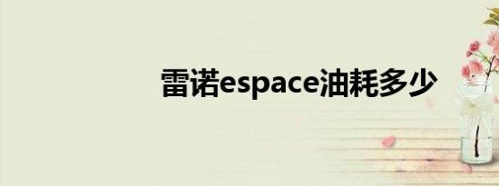 雷诺espace油耗多少