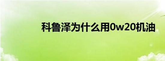 科鲁泽为什么用0w20机油