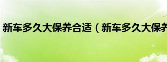 新车多久大保养合适（新车多久大保养一次）