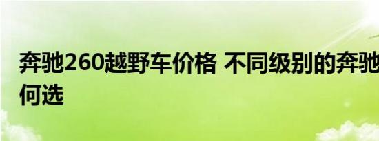 奔驰260越野车价格 不同级别的奔驰260该如何选