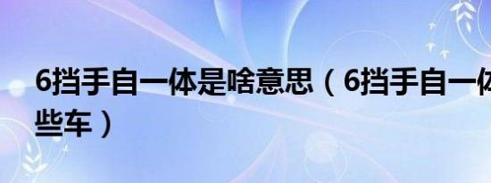 6挡手自一体是啥意思（6挡手自一体都有哪些车）