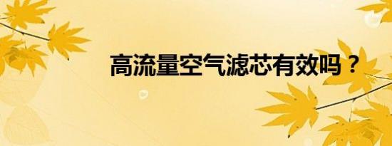 高流量空气滤芯有效吗？