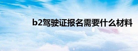 b2驾驶证报名需要什么材料