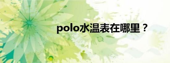 polo水温表在哪里？