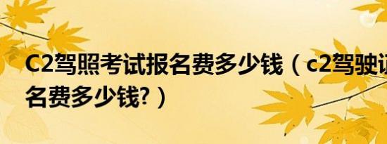 C2驾照考试报名费多少钱（c2驾驶证考试报名费多少钱?）