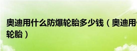 奥迪用什么防爆轮胎多少钱（奥迪用什么防爆轮胎）