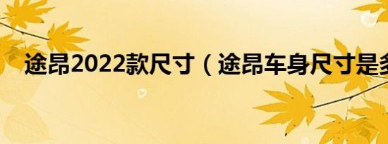 途昂2022款尺寸（途昂车身尺寸是多大）