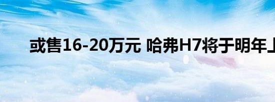 或售16-20万元 哈弗H7将于明年上市