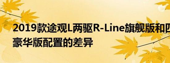 2019款途观L两驱R-Line旗舰版和四驱智动豪华版配置的差异