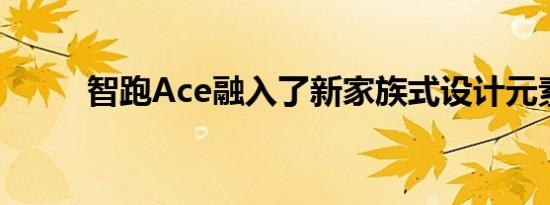 智跑Ace融入了新家族式设计元素