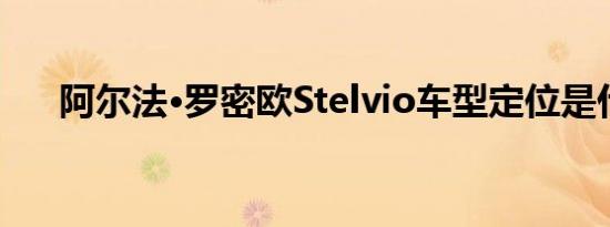 阿尔法·罗密欧Stelvio车型定位是什么