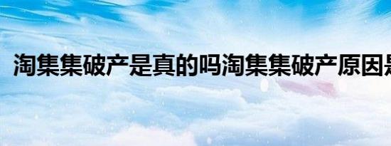 淘集集破产是真的吗淘集集破产原因是什么