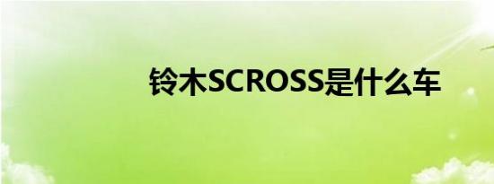 铃木SCROSS是什么车