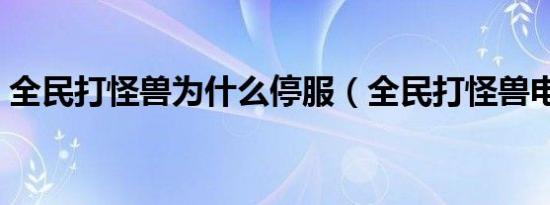 全民打怪兽为什么停服（全民打怪兽电脑版）