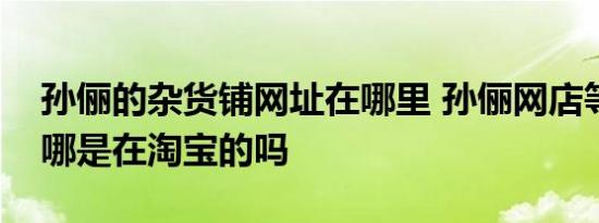 孙俪的杂货铺网址在哪里 孙俪网店等花开在哪是在淘宝的吗